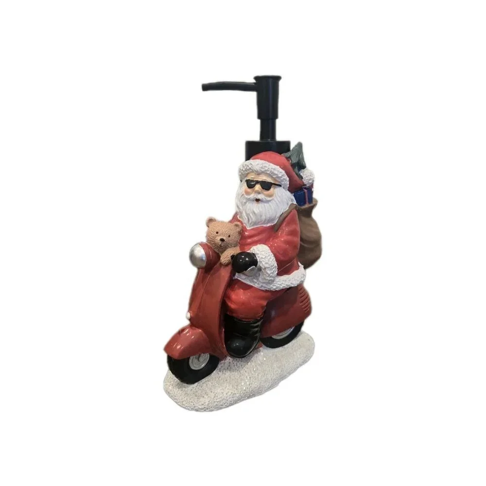 New Christmas Funny Santa Claus Riding Vespa Scooter Soap Dispenser Decoration